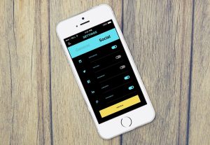 Smartphone met het instellingenmenu open op de apps-pagina