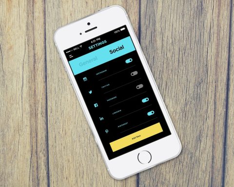 Smartphone met het instellingenmenu open op de apps-pagina