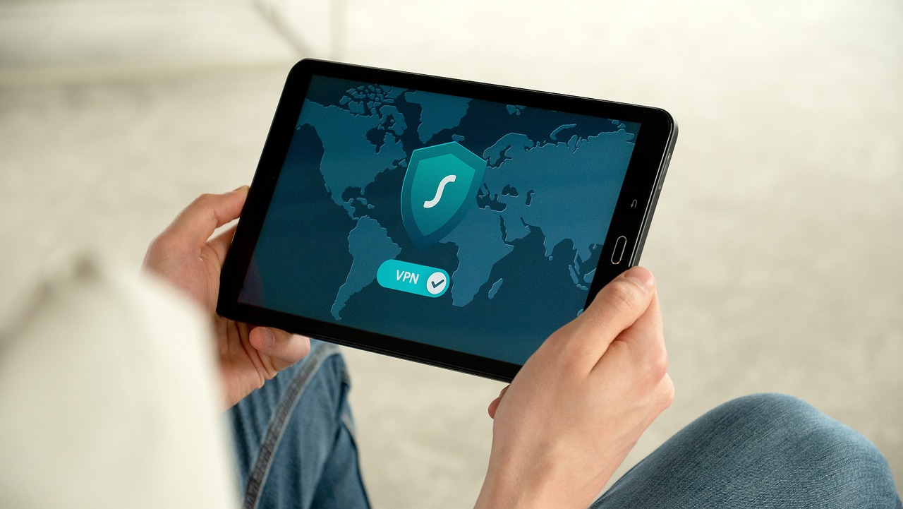 Schematische weergave van een beveiligde VPN-verbinding met versleuteling